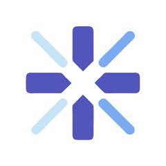 Obraz premium Abstract geometric arrow symbol in calming blue hues design