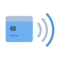 Minimalist card payment illustration with contactless payment symbol on black