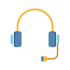 Flat design headset illustration isolated on a black background