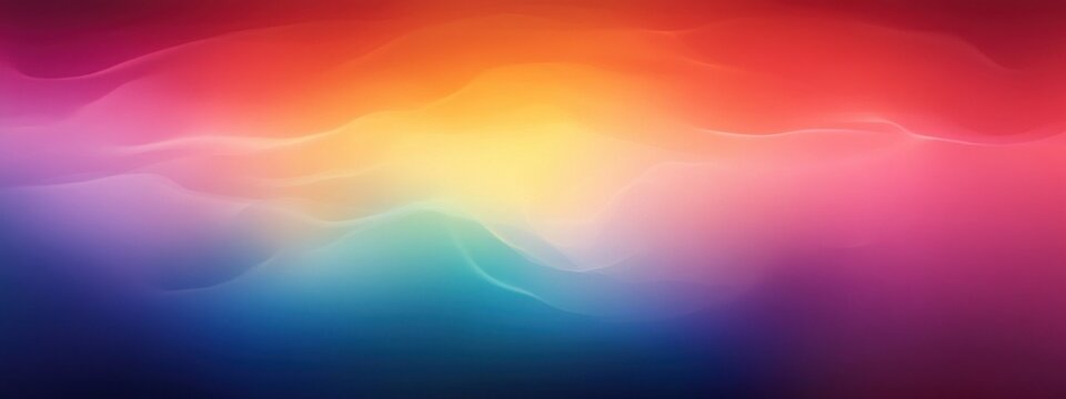 glowing multicolored gradient with layered translucent waves and soft light evoking serene uplifting sunrise