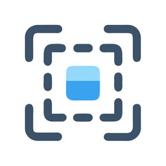 Modern flat design scan icon against a black backdrop