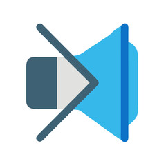Muted speaker icon in a minimalistic flat style graphic