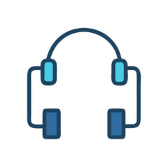 Modern Headphones Icon: Audio Device on a Black Background