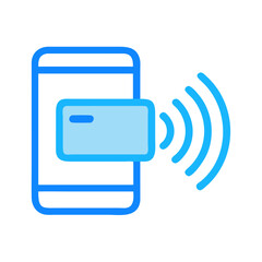 Mobile payment with contactless credit card technology vector illustration