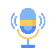 Modern microphone icon on black background for audio use