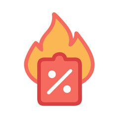 Flaming hot deals icon for promotional sale campaigns