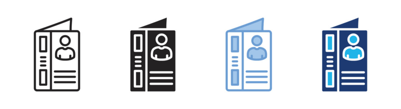 Cv icon set multiple style collection