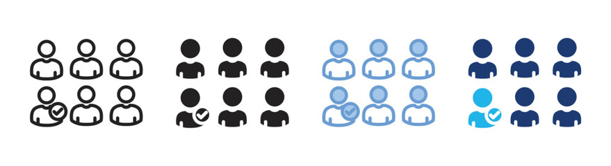 Recruitment icon set multiple style collection