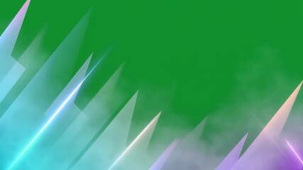 Abstract glowing colorful sharp shapes with smoke on a green screen background for digital effects. - Powered by Adobe
