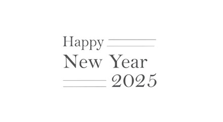 Celebrate 2025 with this stylish Happy New Year design, conveying festive cheer and a fresh start for seasonal greetings and party invitations