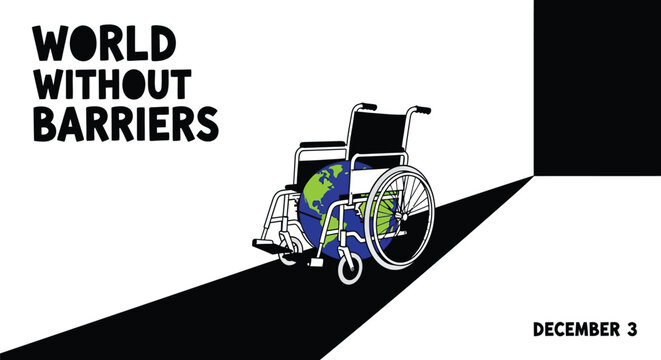Advocating for a world without barriers, promoting accessibility and inclusivity for all on December 3rd, supporting disability awareness globally