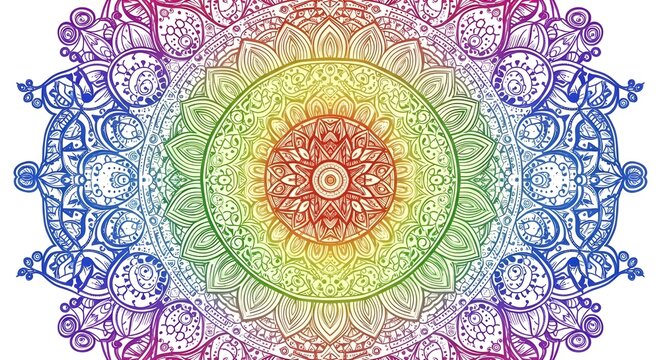 Colorful Mandala Sacred Geometry Pattern Psychedelic Meditation Spiritual Art