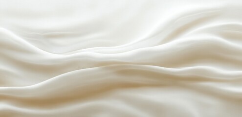 Fototapeta premium soft cream fabric with gentle flowing folds and subtle sheen conveying calm elegant serenity