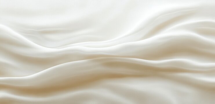 soft cream fabric with gentle flowing folds and subtle sheen conveying calm elegant serenity