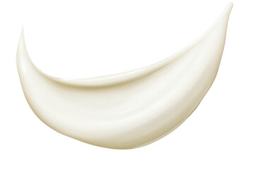 A smooth. creamy swirl of white substance resembling a dollop of whipped cream or frosting. artistically placed on a transparent background. perfect for culinary or beauty-related designs