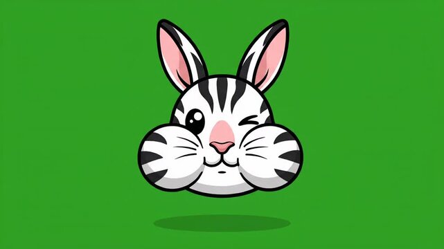 Cute rabbit face expressions animation loop