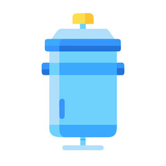 Blue water cooler dispenser in flat vector illustration style