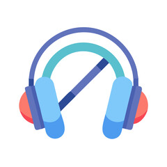 Modern stylized headphones on a black background illustration graphic