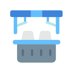Stylized icon illustration of a Ferris wheel cabin