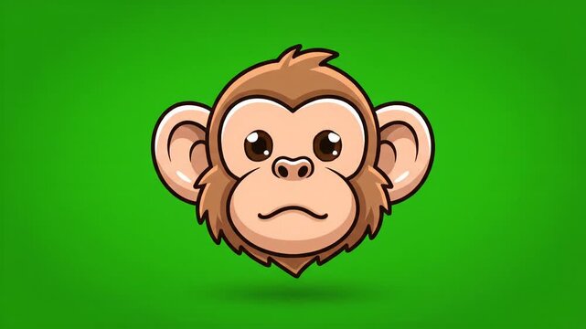 Cute monkey expressing different emotions animation