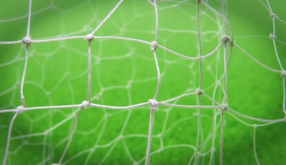 Goal net closeup evokes sports, victory, and teamwork, perfect for athletic brands or inspiring content, a vibrant image to illustrate success