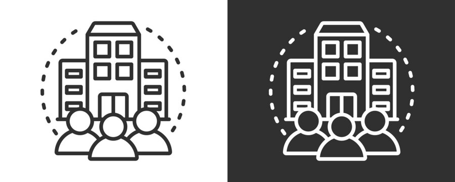 Company Icon Set Vector Collection Isolated In Black And White