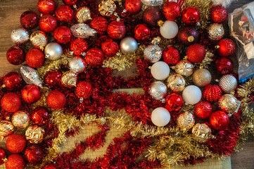 diverse collection of bright seasonal ornaments and shimmering strands for creative holiday displays