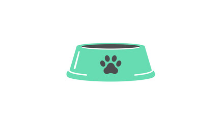 Adorable turquoise pet bowl with paw print for your furry friend's feeding needs, perfect for pet stores, veterinary clinics, and pet product promotions
