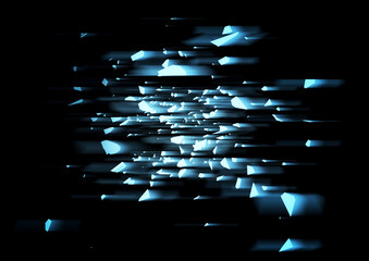 Glowing Blue Fragments Speed Effect Abstract