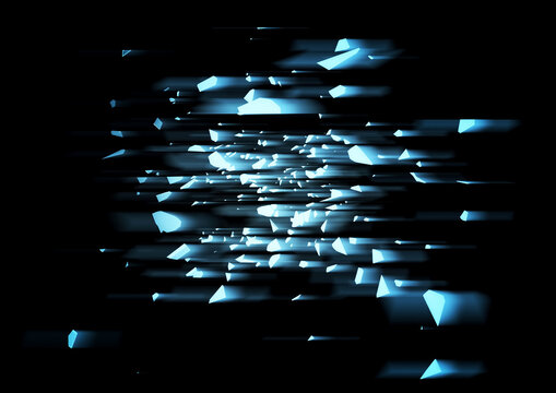 Glowing Blue Fragments Speed Effect Abstract