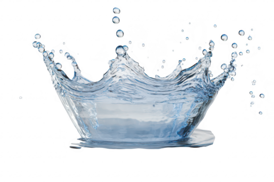 A stunning close-up of a water droplet creating a splash in a calm pool. the intricate patterns and reflections. perfect for illustrating fluid dynamics or tranquility