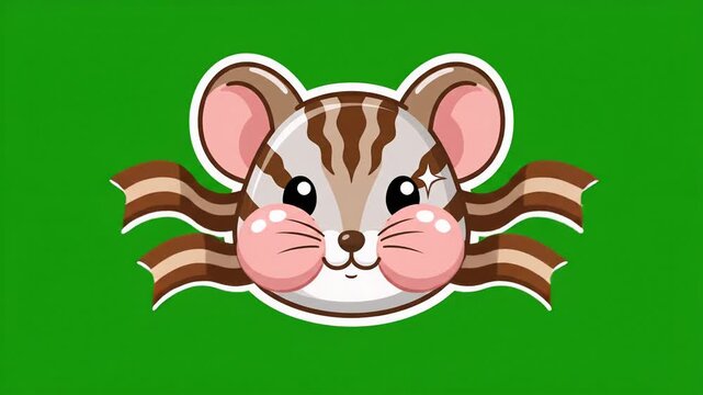 Cute hamster smiling and winking animation
