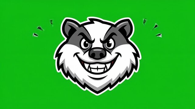 Cartoon Badger Mascot Animated Loop Illustration
