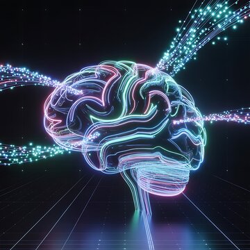 Unlock your mind with this electrifying brain illustration perfect for technology, science, and innovation projects, showcasing intelligence and advancement