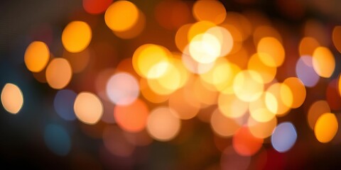 Obraz premium Abstract glowing orbs of Christmas light bokeh, soft focus, magic, celebration