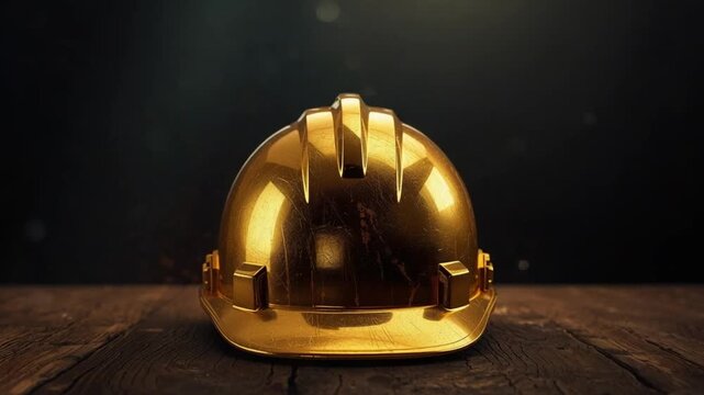 Golden Hard Hat Close-Up &ndash; Worker Appreciation for Employee Appreciation Day
