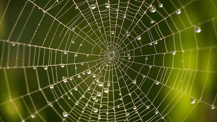 Obraz premium dismembering. A spider web with morning dew drops, backlit by soft sunlight. wildlife magazines, conservation campaigns, designed for eco-tourism storytelling, used by chefs.