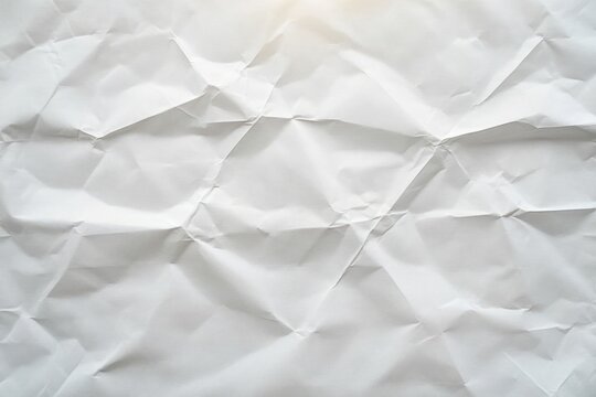 crumpled white paper sheet with pronounced creases and soft shadows conveying a quiet, worn minimalist mood