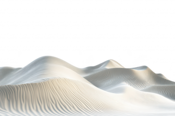Serene undulating white sand dunes under a clear sky. creating a tranquil landscape that evokes peace and solitude. perfect for nature-themed projects or backgrounds