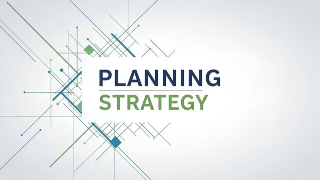 Planning Strategy Abstract Digital Concept with Lines and Geometric Shapes