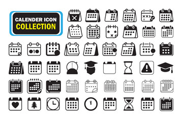 Vector Calendar, Schedule, and Reminder Icon Set,Premium Vector Calendar Icon Collection for Schedule and Reminder Design"