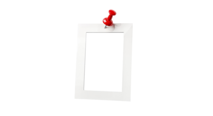 Photo frame for image compositing with a photo pinned to the wall by a  thumbtack