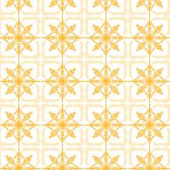 Black and Gold Floral Mandala Pattern, Golden Kanok Style Seamless Motif
