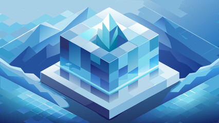 Glacial Minimalist Cubic Geometry Vector Background