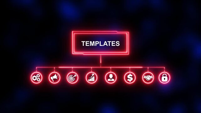 Templates, Hologram Futuristic Interface Concept. Business, Technology, Internet and network concept.
