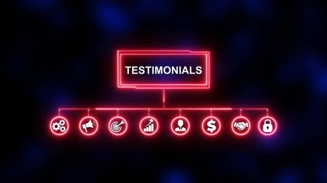 Testimonials, Hologram Futuristic Interface Concept. Business, Technology, Internet and network concept.