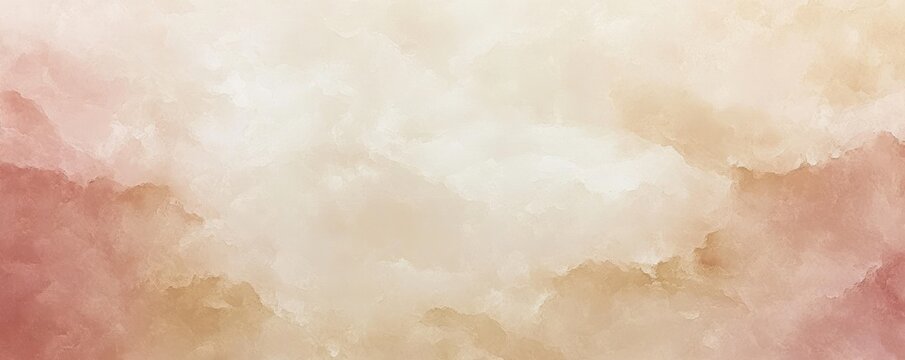 soft watercolor wash of warm beige, cream and blush tones with cloudlike textured layers evoking calm and gentle serenity - Powered by Adobe