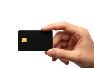 hand holding a credit card transparent background