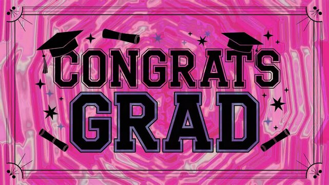 Colorful graduation celebration tunnel video loop features a vibrant design with festive elements for virtual screensaver display