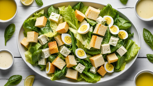 Caesar salad food banner